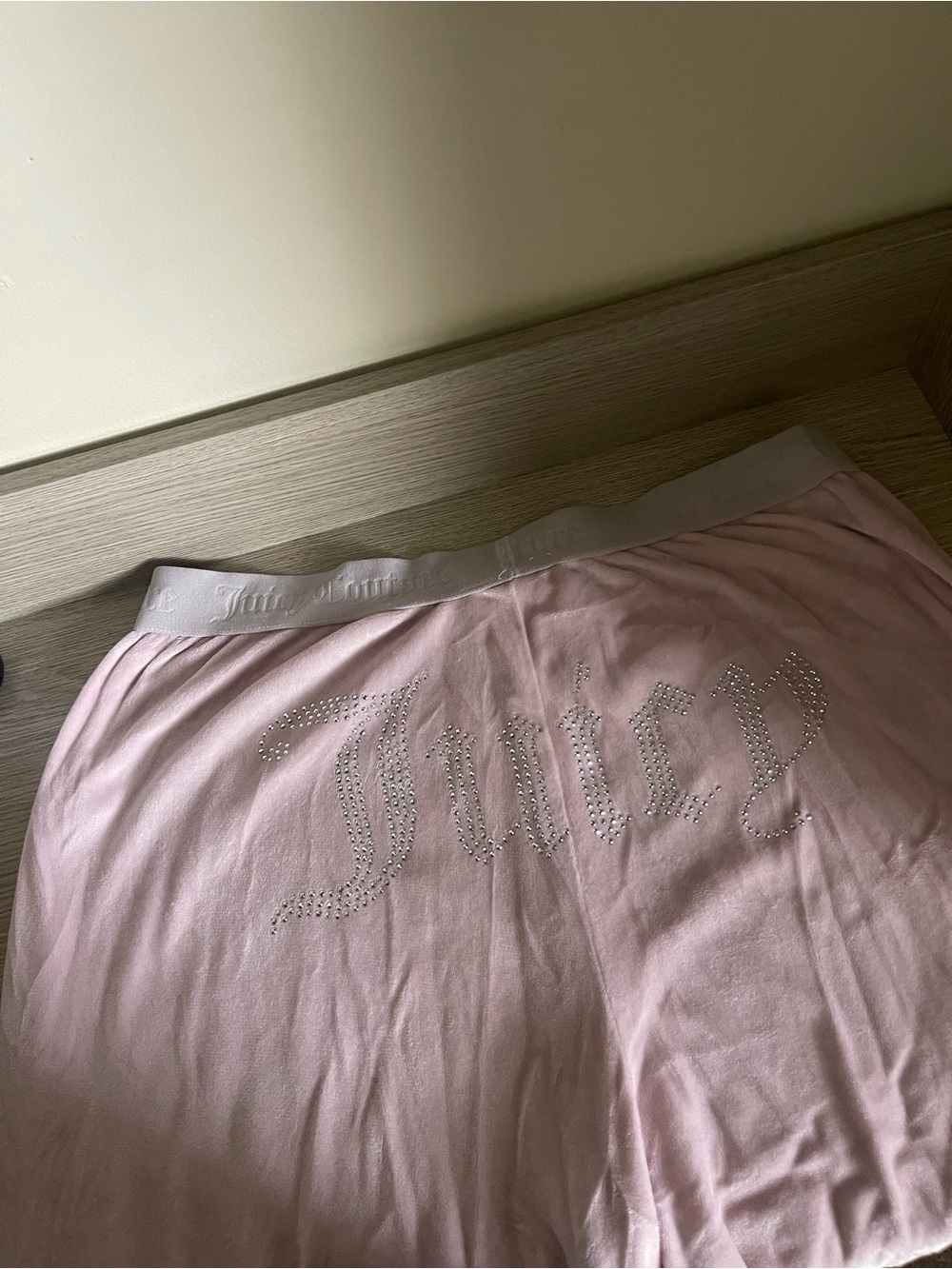 Juicy Couture Pale Pink Rhinestone Logo Pajama Pants